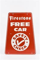 FIRESTONE FREE CAR SAFETY CHECK S/S METAL SIGN