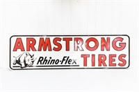 ARMSTRONG RHINO -FLEX TIRES S/S PAINTED METAL SIGN