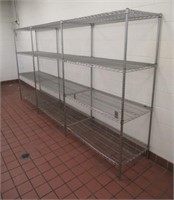 Three section stainless steel shelving. Measures