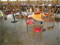 (2) Tables with metal bases and (11) chairs.