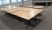 (16) Tables with metal bases.