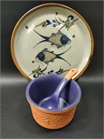 Terracotta Bowl & Decorative Plate