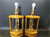Brass & Wood Table Lamps