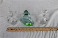 3  Glass Vinegar Bottles