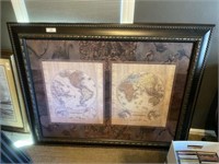 Framed Picture of World Map