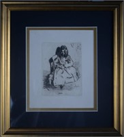 James Whistler "Annie Seated" Original Etching