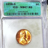 1958-D Lincoln Wheat Penny ICG - MS 67 RD