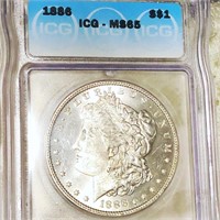 1886 Morgan Silver Dollar ICG - MS65