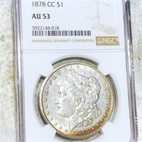 1878-CC Morgan Silver Dollar NGC - AU53