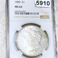 1880 Morgan Silver Dollar NGC - MS62