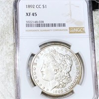 1892-CC Morgan Silver Dollar NGC - XF45