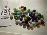 50 Vintage Opaque Glass Marbles