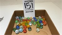 Lot Of 50 Vintage To Antique Marbles Cats Eyes