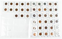 Coin 43 Carded Lincoln Cents 40's - 50's