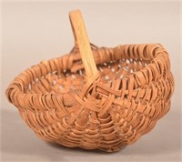 Antique Pennsylvania Woven Oak Splint Berry Basket