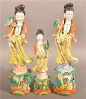 3 Hand Painted Oriental Porcelain Figurines
