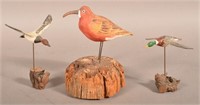 3 Carved and Painted Bird Figures