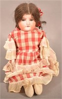 Unsigned German Bisque Head Girl Doll
