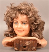 Antique Molded Paraffin Doll Head