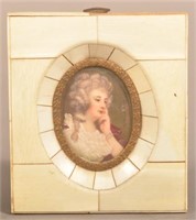 19th Century Miniature Oval Portrait Painting