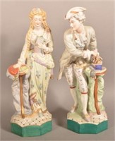 Pair of Vintage Victorian Style Bisque Figurines