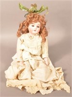German Bisque Head Doll Signed Queen Louise