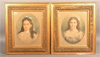 Pair of 19th Century Pastel Enhanced Portraits