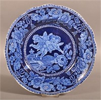 Staffordshire Blue Transfer Cherub Plate