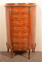 Vintage Ormolu Mounted Demilune Lingerie Cabinet