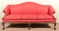 Chippendale Style Carved Mahogany Camelback Sofa