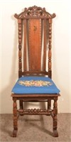 Jacobean Style Carved Mahogany Side Chair