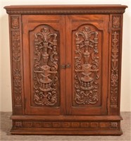 Ornate Mahogany Period Style Console Cabinet