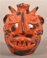 Seagreaves Redware Grotesque Devil Face Jug.