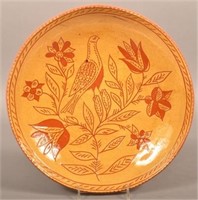 Breininger Redware Pottery Sgrafitto Decorated Cha