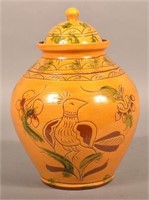 Breininger Pottery Sgrafitto Decorated Cookie Jar.