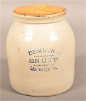 Demuth's Snuff Stoneware One Gallon Stoneware Croc