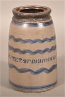 Rare "R. Peet 21 Diamond" Stoneware Storage Jar.