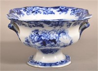 Flow Blue China "Bentick" Fruit Compote.