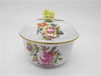HEREND HAND PAINTED COVERED DISH  4" TALL