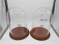 GLASS DOMES ON WOODEN BASES LOCAL PICKUP ONLY X2