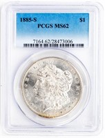 Coin 1885-S  Morgan Silver Dollar PCGS MS62