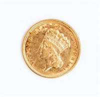 Coin 1854 $3 Gold in Almost Uncirculated Rare!