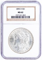 Coin 1890-O  Morgan Silver Dollar NGC MS62