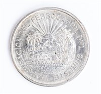 Coin 1950 Mexico Locomotive Silver Comm. Rare!