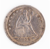 Coin 1854 W/ Arrows  Seated Liberty Quarter XF*
