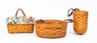 Lot of Three Vintage Signed Longaberger Baskets