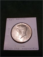1967 Kennedy silver half, uncirculated