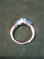 silver ring STS 925 with blue stones