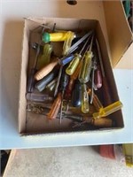 Box of Miscellaneous Screwdrivers, Carpet Knives