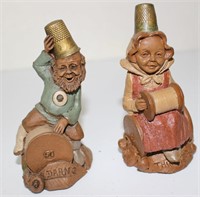 Pair Tom Clark gnomes Thimblena and Darn